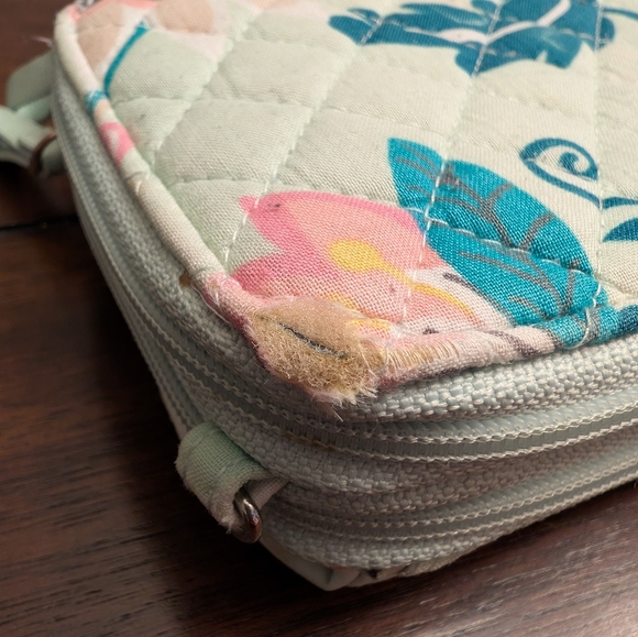 Vera Bradley Mint Flowers Hipster Crossbody Bag & Accordion Wristlet - Picture 13 of 16